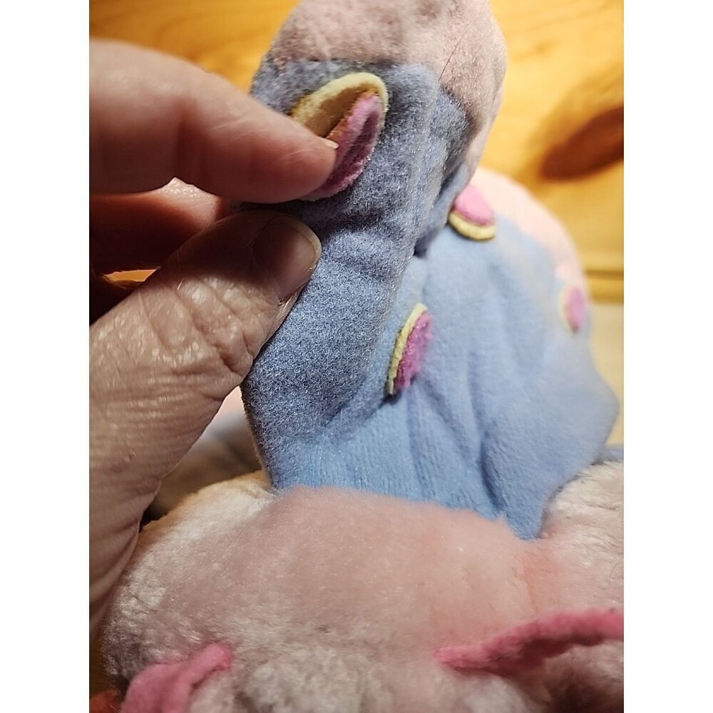 Vintage 1981 Dakin Pink Blue Butterfly Plush 6" nutshell stuffed Felt legs - Picture 12 of 13